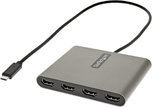 StarTech.com USB C to 4 HDMI Adapter - External Video &amp; Graphics Card - USB Type-C to Quad HDMI Display Adapter Dongle - 1080p 60Hz - Multi Monitor Video Converter - Windows Only (USBC2HD4) 4x 1080p HDMI (NO 4K) | USB C