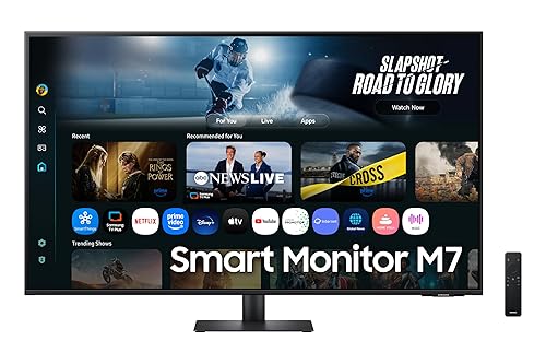 SAMSUNG M7 Series 43-Inch 4K UHD (3840x2160) Smart Monitor with Smart TV Apps, AI Picture Optimizer, Samsung Knox Security & Copilot (LS43FM702UNXZA) - [Canada Version](2025) 2025 43 Inch