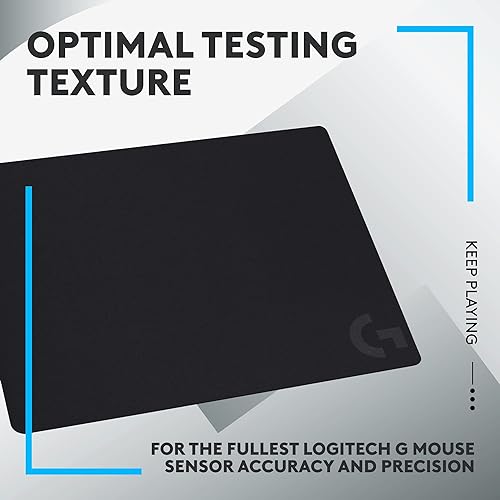 Logitech G240 Cloth Gaming Mouse Pad, Optimized for Gaming Sensors, Moderate Surface Friction, Non-Slip Mouse Mat - Black Black M Cloth