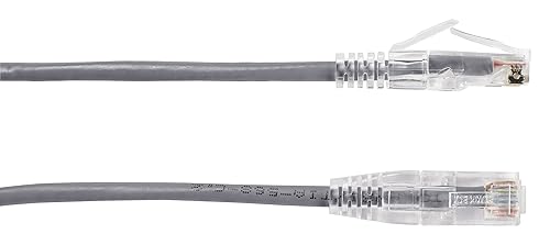 Black Box Slim-Net Cat.6a UTP Patch Network Cable - 5 ft Category 6a Network Cable for Patch Panel, Wallplate, Network Device - First End: 1 x RJ-45 Network - Male - Second End: 1 x RJ-45 Network - Male - 10 Gbit/s - Patch Cable - Gray