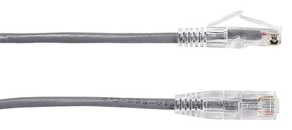 Black Box Slim-Net Cat.6a UTP Patch Network Cable - 5 ft Category 6a Network Cable for Patch Panel, Wallplate, Network Device - First End: 1 x RJ-45 Network - Male - Second End: 1 x RJ-45 Network - Male - 10 Gbit/s - Patch Cable - Gray