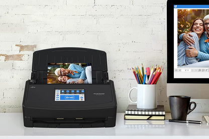 Fujitsu ScanSnap iX1600 Wireless or USB High-Speed Cloud Enabled Document, Photo &amp; Receipt Scanner with Large Touchscreen and Auto Document Feeder for Mac or PC, Black ScanSnap iX1600 Black