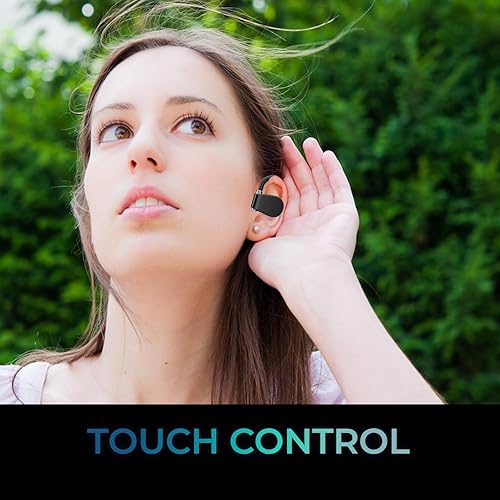 Adesso Xtream T4 Open-Ear Bluetooth 5.3 Wireless Earbuds with Touch Controls, Charging Case, Dual Mic, Ergonomic Fit, and Multi-Platform Compatibility