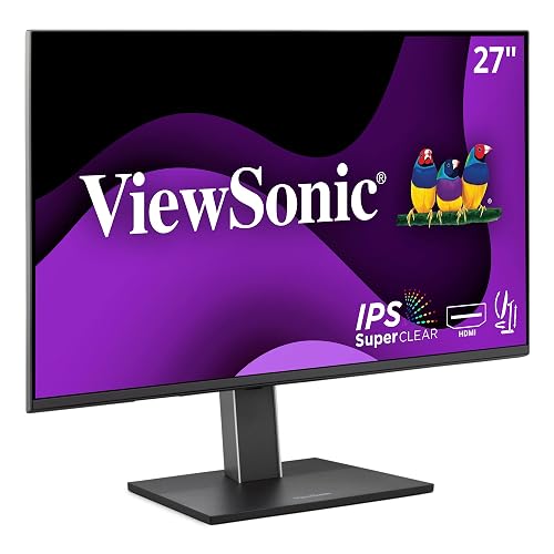 ViewSonic VG2751 27 Inch IPS 1080p Ergonomic Monitor with Full Adjustability, 100Hz, 4-Port USB Hub, HDMI, DisplayPort, and USB C Inputs for Home and Office