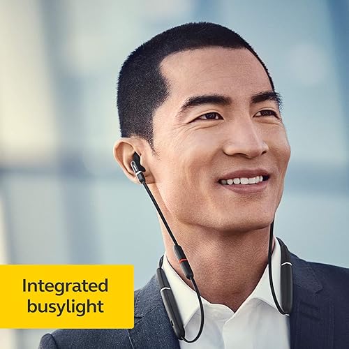 Jabra Evolve 65e Wireless Neckband Headset, Link 370, MS-Optimized – Bluetooth Headset with up to 13 Hours of Battery Life – Superior Sound for Calls and Music – Passive Noise Cancelling Headset,Black