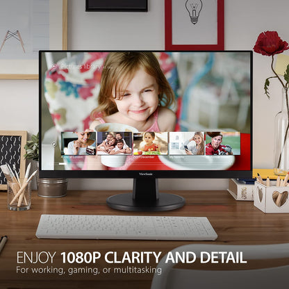 ViewSonic VA2747-MHJ 27 Inch Full HD 1080p Monitor with Advanced Ergonomics, Ultra-Thin Bezel, Adaptive Sync, 75 Hz, Eye Care, HDMI, VGA Inputs for Home and Office 27-Inch Ergonomic
