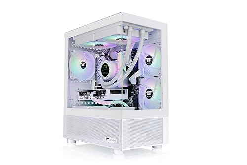 Thermaltake View 170 TG ARGB Snow Micro Chassis - Micro Tower - Snow - SPCC, Tempered Glass - Mini ITX, Micro ATX Motherboard Supported - 8 x Fan(s) Supported - 1 x Internal 3.5" Bay - 2 x Internal 2.5" Bay