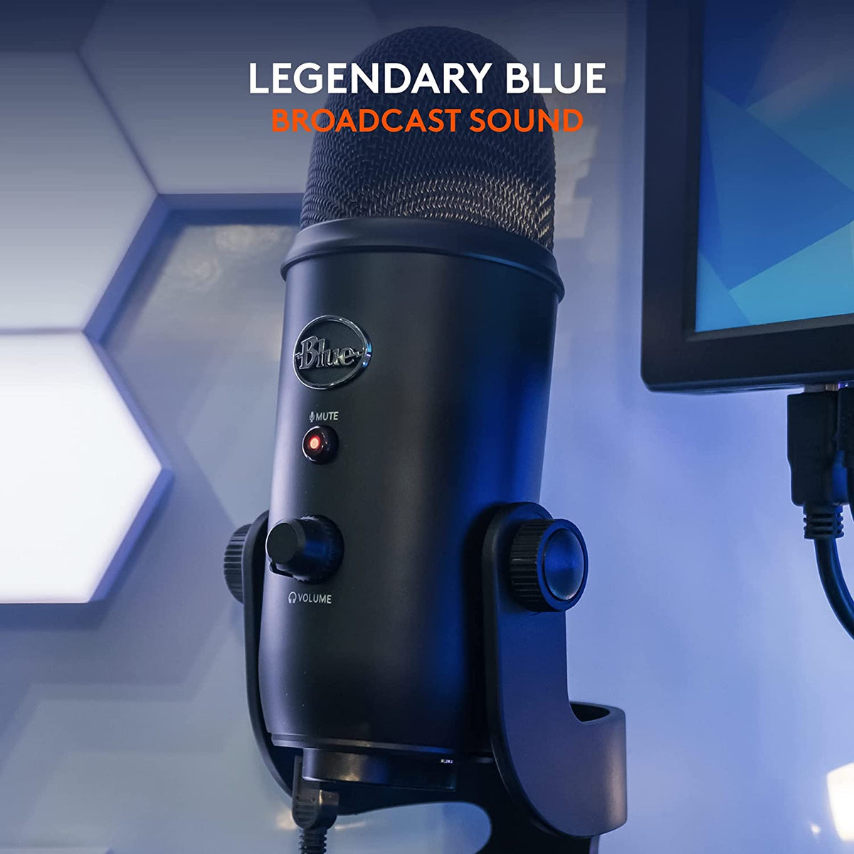 Logitech Blue Yeti USB Microphone for PC, Mac, Gaming, Recording, Streaming, Podcasting, Studio and Computer Condenser Mic with Blue VO!CE effects, 4 Pickup Patterns, Plug and Play – Blackout Blackout Microphone
