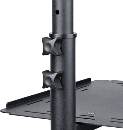 StarTech.com Mobile Projector and Laptop Stand/Cart - Heavy Duty Portable Projector Stand (2 Shelves, hold 22lb/10kg each) - Height Adjustable Rolling Presentation Cart w/Lockable Wheels (ADJPROJCART)