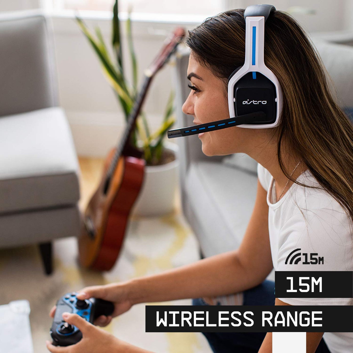 ASTRO Gaming A20 Wireless Headset Gen 2 for PlayStation 5, PlayStation 4, PC &amp; Mac - White/Blue PS5, PS4, PC/Mac Headset Only
