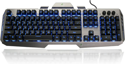 IOGEAR Kaliber Gaming HVER Aluminum Gaming Keyboard, Black/Gray,GKB704L-BK