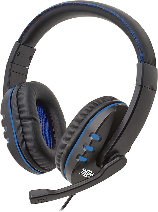Tripp Lite USB Gaming Headset with Built-in Microphone and Audio Control - Windows, macOS, PS4 &amp; PS3 Compatible - Deluxe Comfort Adjustable Headband, 3-Year Warranty (AHS-001)