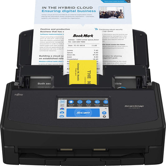 Fujitsu ScanSnap iX1600 Deluxe Color Duplex Document Scanner with Adobe Acrobat DC Pro for Mac and PC, Black