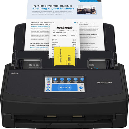 Fujitsu ScanSnap iX1600 Wireless or USB High-Speed Cloud Enabled Document, Photo &amp; Receipt Scanner with Large Touchscreen and Auto Document Feeder for Mac or PC, Black ScanSnap iX1600 Black