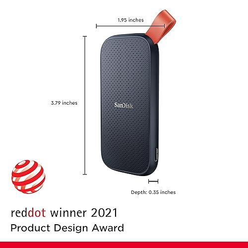 SanDisk 1TB Portable SSD - Up to 520MB/s, USB-C, USB 3.2 Gen 2 - SDSSDE30-1T00-G25 Previous Generation 1TB