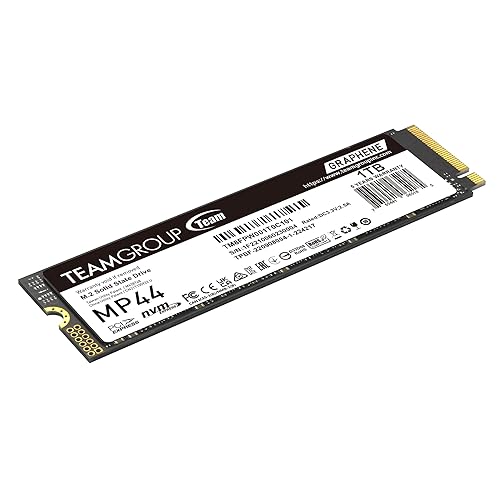 TEAMGROUP MP44 1TB SLC Cache Gen 4x4 M.2 2280 PCIe 4.0 with NVMe Laptop & Desktop & NUC & NAS SSD Solid State Drive (R/W Speed up to 7,400/6,500MB/s) TM8FPW001T0C101 1TB Agile