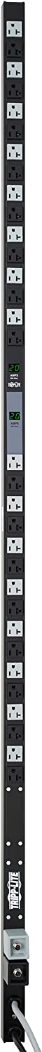 Tripp Lite Metered PDU, 20A Dual Circuit, 32 Outlets (5-15/20R), 120V, L5-20P/5-20P, 10 ft. Cord, 0U Vertical Rack-Mount Power (PDUMV40) Metered (Dual-Circuit) PDU