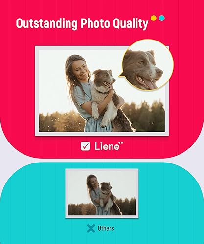 Liene Photo Paper & Cartridge, 2 Ink Cartridge Refill & 72 sheets photo papers, 4x6", Dye Sublimation, Water & Oxidation-Proof, Compatible w/Liene PixCut S1 Photo Sticker Printer and Cutter
