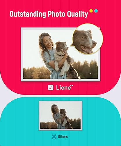 Liene Photo Paper & Cartridge, 2 Ink Cartridge Refill & 72 sheets photo papers, 4x6", Dye Sublimation, Water & Oxidation-Proof, Compatible w/Liene PixCut S1 Photo Sticker Printer and Cutter