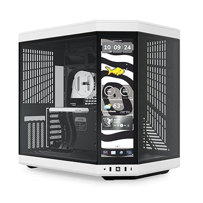 HYTE Y70 Touch Infinite Dual Chamber ATX Mid Tower Modern Aesthetic Case with Integrated 2.5K LCD Touchscreen - Panda
