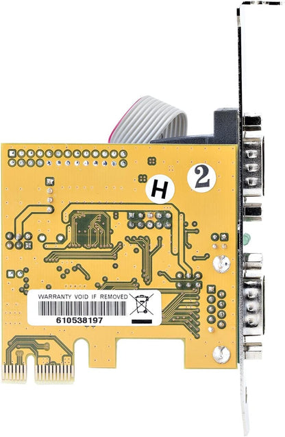 StarTech.com 2-Port PCI Express Serial Interface Card, Dual Port PCIe to RS232 (DB9) Serial Card, 16C1050 UART, Standard/Low Profile Brackets, COM Retention, for Windows/Linux (21050-PC-SERIAL-CARD)