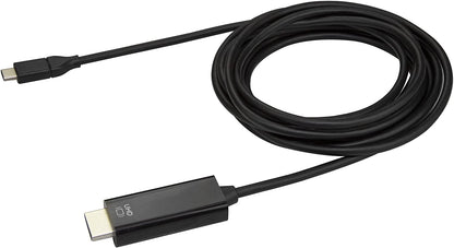 StarTech.com 10ft (3m) USB C to HDMI Cable - 4K 60Hz USB Type C to HDMI 2.0 Video Adapter Cable - Thunderbolt 3 Compatible - Laptop to HDMI Monitor/Display - DP 1.2 Alt Mode HBR2 - Black (CDP2HD3MBNL) 10 ft / 3 m Black