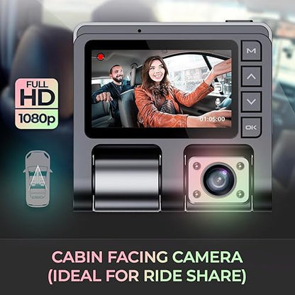 myGEKOgear Orbit D110 2 Channel 1080P Front/Rear Dashcam with 2" Display, 150° Wide Angle, G-Sensor, 128GB Support