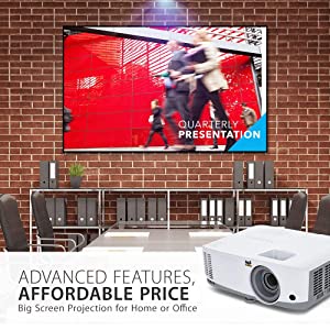 ViewSonic 3800 Lumens XGA High Brightness Projector Projector for Home and Office with HDMI Vertical Keystone (PA503X), White