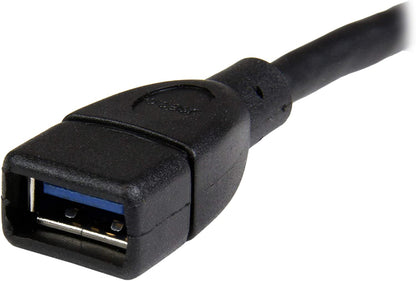 StarTech.com 6in Short USB 3.0 Extension Adapter Cable (USB-A Male to USB-A Female) - USB 3.1 Gen 1 (5Gbps) Port Saver Cable - Black (USB3EXT6INBK) 0.5 ft Black