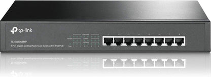 TP-Link TL-SG1008MP V2 | 8 Port Gigabit PoE Switch | 8 PoE+ Ports @153W | Rackmount | Plug &amp; Play | Sturdy Metal | Shielded Ports | Limited Lifetime Protection | Overload Protection w/ Port Priority 8 Port PoE+