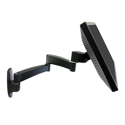 Ergotron – 200 Series Single Monitor Arm, VESA Wall Mount – for Monitors Up to 38 Inches, 0 to 25 lbs – Two Extensions
