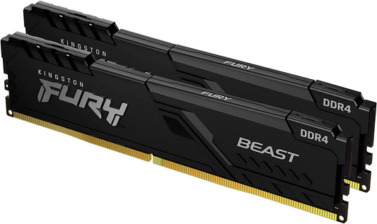 Kingston FURY Beast 32GB (2x16GB) 2666MHz DDR4 CL16 Desktop Memory Kit of 2 KF426C16BBK2/32, Black Black 32GB (2x16GB) 2666MHz Ram Only
