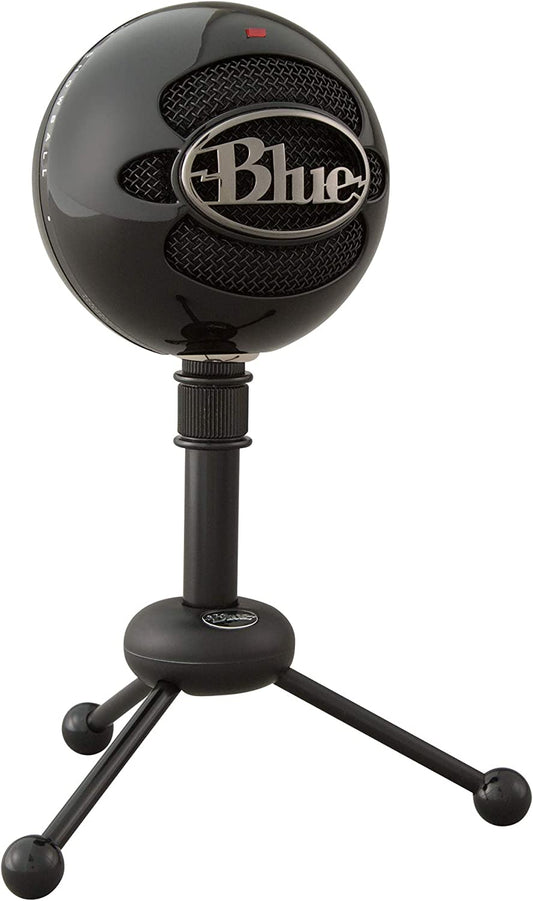 Logitech Blue Snowball USB Microphone for PC, Mac, Gaming, Recording, Streaming, Podcasting, Condenser Mic with Cardioid and Omnidirectional Pickup Patterns, Stylish Retro Design – Black Gloss Black