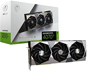 MSI Gaming GeForce RTX 4070 Ti 12GB GDRR6X 192-Bit HDMI/DP Nvlink Tri-Frozr 3 Ada Lovelace Architecture Graphics Card (RTX 4070 Ti SUPRIM X 12G)