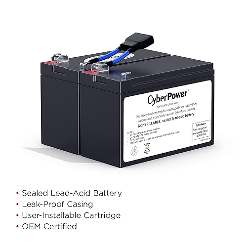 CyberPower RB1270X2E UPS Replacement Battery Cartridge, Maintenance-Free, User Installable, 12V/7Ah