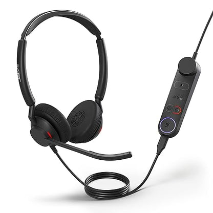 Jabra Engage 50 II Wired Stereo Headset with Link Call Control - Noise-Cancelling 3-Mic Technology and USB-C Cable, Ultra-Lightweight - MS Teams Certified, Works with All Other Platforms - Black Stereo w/ Link MS Teams (USB-C)