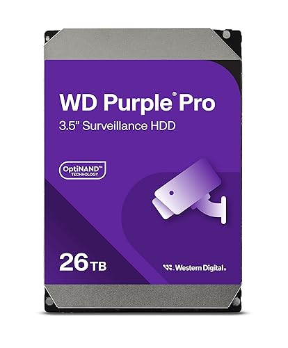 Western Digital 26TB WD Purple Pro Surveillance Internal Hard Drive HDD - SATA 6 Gb/s, 512 MB Cache, 3.5" - WD260PURP