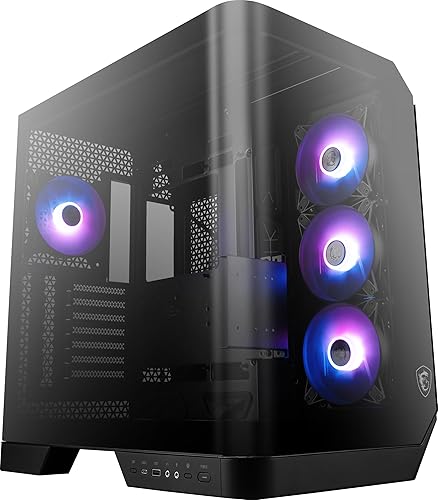 MAG PANO 120R PZ, USA, 1xType C, 1xUSB 3.0, 1xHD Audio, 1xPower, 1xLED, 1xReset, 7x120mm PWM ARGB Fan, ARGB+PWM 10 Port Control Board, VGA Bracket, Tempered Glass Window,