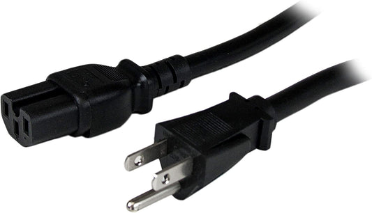 StarTech.com 8ft (2.4m) Heavy Duty Power Cord, NEMA 5-15P to C15 AC Power Cord, 15A 125V, 14AWG, Replacement Computer Power Cord, Monitor Power Cable, PC Power Supply Cable, UL Listed (PXT515C158) 8 ft / 2.5m 14 AWG