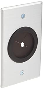 C2g/ cables to go C2G Wall Plate With 1.5" Rubber Grommet Cable Pass Through, Standard Electrical Box Mount, 40489 Brushed Aluminum Grommet Single Gang Wall Plate Brushed Aluminum