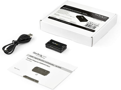 StarTech.com 45ft / 14m HDMI Signal Booster - 4K 60Hz - USB Powered - HDMI Inline Repeater &amp; Amplifier - 7.1 Audio Support (HDBOOST4K2)