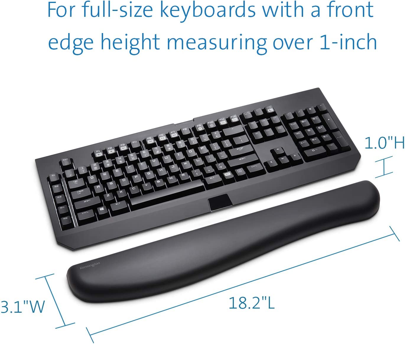 Kensington ErgoSoft Wrist Rest for Mechanical &amp; Gaming Keyboards, Black (K52798WW) Keyboard Wrist Rest Mechanical &amp; Gaming