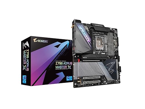 Aorus Z790 AORUS MASTER X Desktop Motherboard - Intel Z790 Chipset - Socket LGA-1700 - Extended ATX - Core, Celeron, Pentium Gold Processor Supported - 192 GB DDR5 SDRAM Maximum RAM - DIMM, UDIMM - 4 x Memory Slots