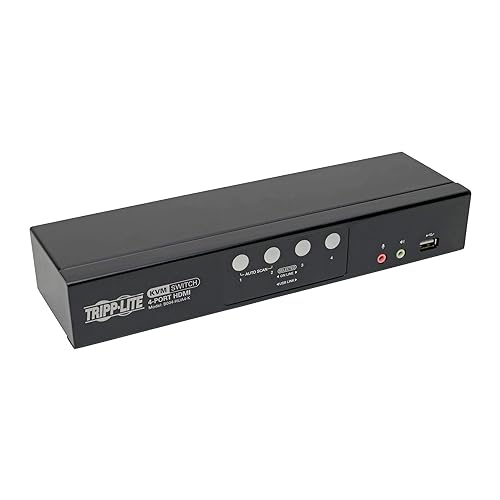 Tripp Lite 4 Port HDMI/USB KVM Switch, Audio/Video, USB 2.0 Peripheral Port, 1080p, Windows, Mac, Linux Compatible (B004-HUA4-K) 4-Port HDMI + USB