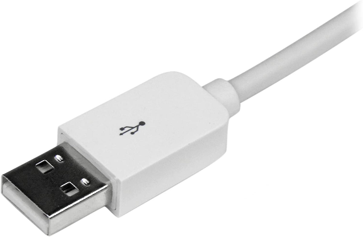 StarTech.com 3m (10ft) Long White Apple 8-pin Lightning Connector to USB Cable for iPhone / iPod / iPad - Charge and Sync Cable (USBLT3MW) 10ft White