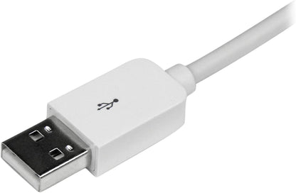 StarTech.com 3m (10ft) Long White Apple 8-pin Lightning Connector to USB Cable for iPhone / iPod / iPad - Charge and Sync Cable (USBLT3MW) 10ft White