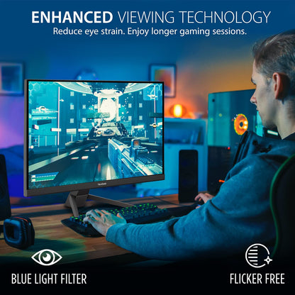 ViewSonic VX2467-MHD 24 Inch 1080p Gaming Monitor with 75Hz, 1ms, Ultra-Thin Bezels, FreeSync, Eye Care, HDMI, VGA, and DP 24-Inch 1ms