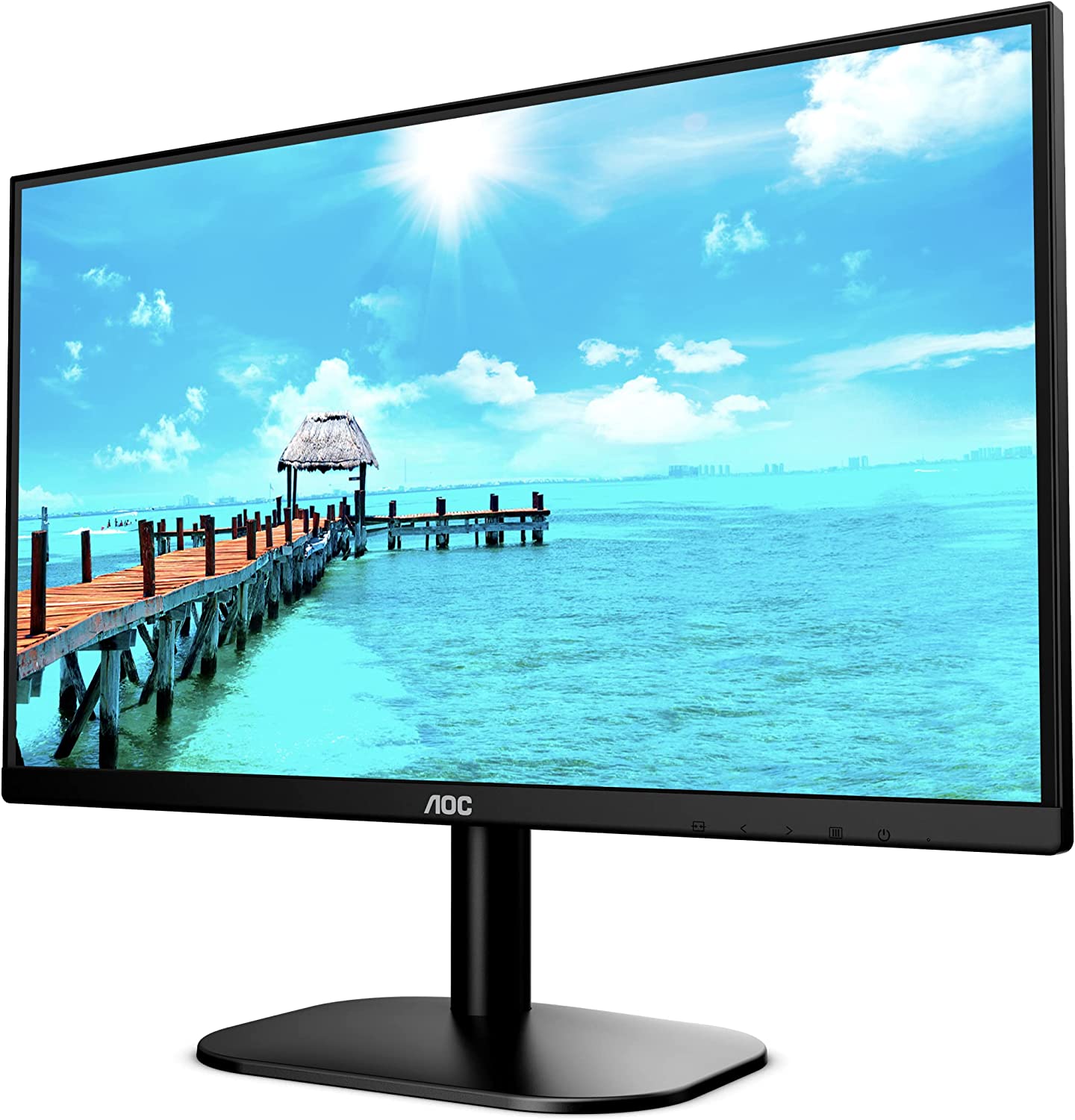 AOC 24B2XH 24" Full HD IPS Monitor, 3-Sided Frameless &amp; Ultra Slim HDMI and VGA inputs, Lowblue Mode, VESA compatible,Black 24 inch | Full HD Flat IPS