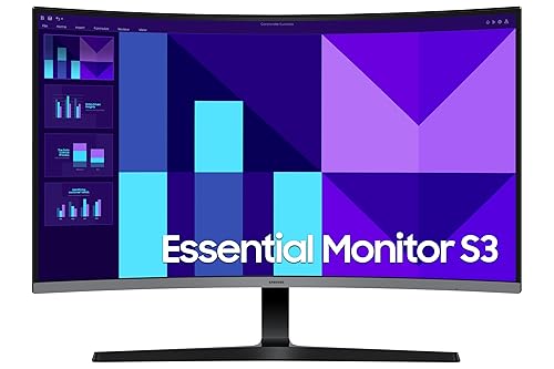 Samsung 32-inch FHD Black Curved Screen Monitor with 100 Hz Refresh Rate, Game Mode, Eye Saver Mode, Multiple connectivity - (LS32D390GANXZA)