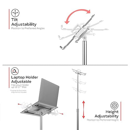Laptop Floor Stand - CTA Medical Rolling Floor Stand with VESA Laptop Mount and 5 Locking Swivel Casters for 11.2-17.6-Inch Laptop Computers (LT-RFL)
